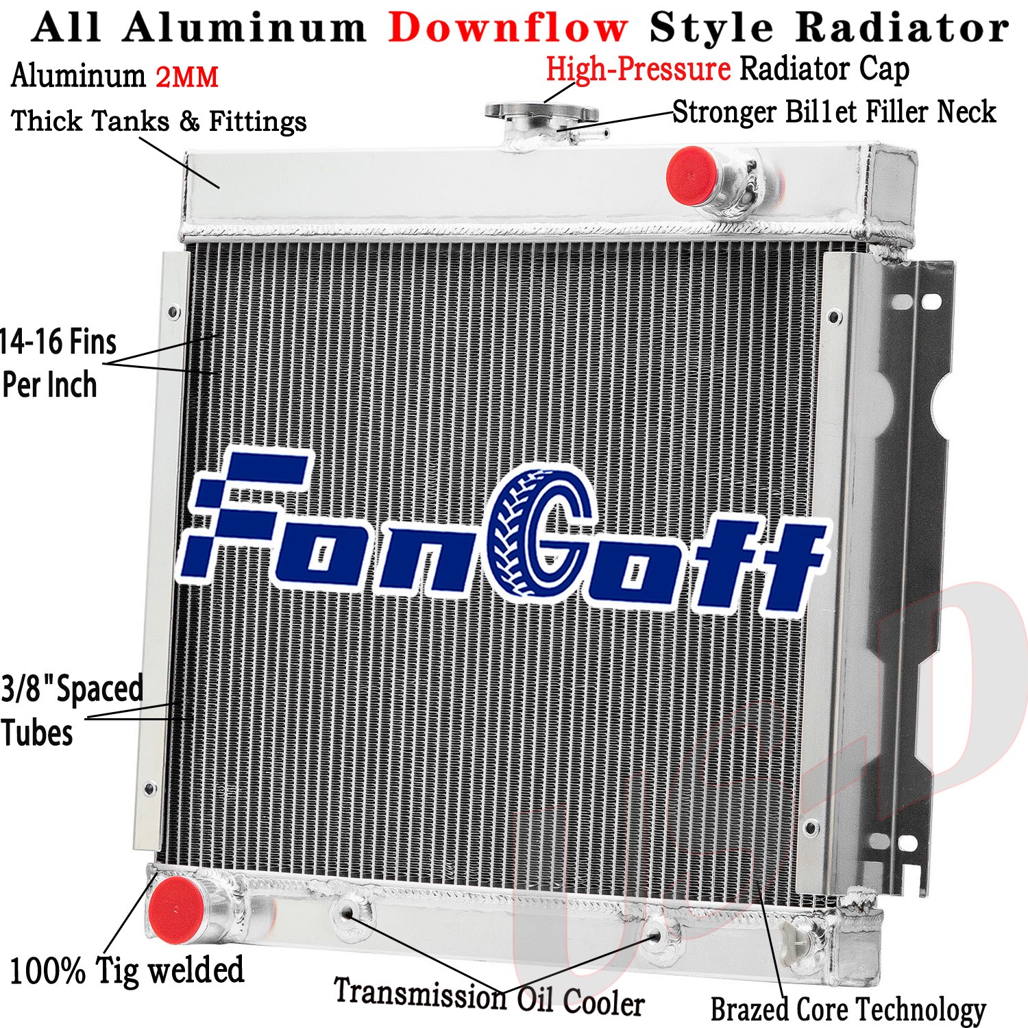 3 Row Aluminum Radiator Fit 1970-1972 1971 Dodge Dart Big Block 5.2L 5.9L CC7072