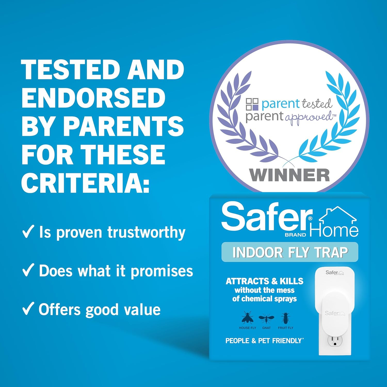 Brand Home SH502-2R4SR 2 Indoor Plug-In Fly Traps for Flies, Fruit Flies, Moths,