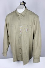 Carhartt Men's FR Force Cotton Button Shirt Long Sleeve Original Fit 2XL Damage