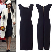 UK 10 Amanda Wakeley Springsteen Sleeveless Midi Dress Midnight Navy BNWT ASO