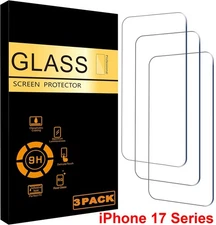 3-Pack 9H Tempered Glass Screen Protector For NEW 2025 iPhone 17 Pro Max 17 Air