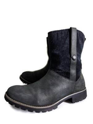 Timberland EK Atrus Sz8.5 Black Leather-Suede Waterproof Lug Sole Mid-Calf Boots