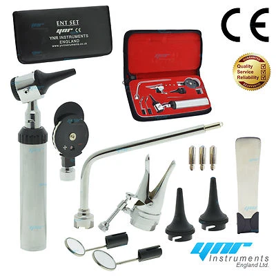 YNR INSTRUMENTS YNR Otoscope Ophthalmoscope Opthalmoscope Nasal Larynx ENT Diagnostic Set CE NEW