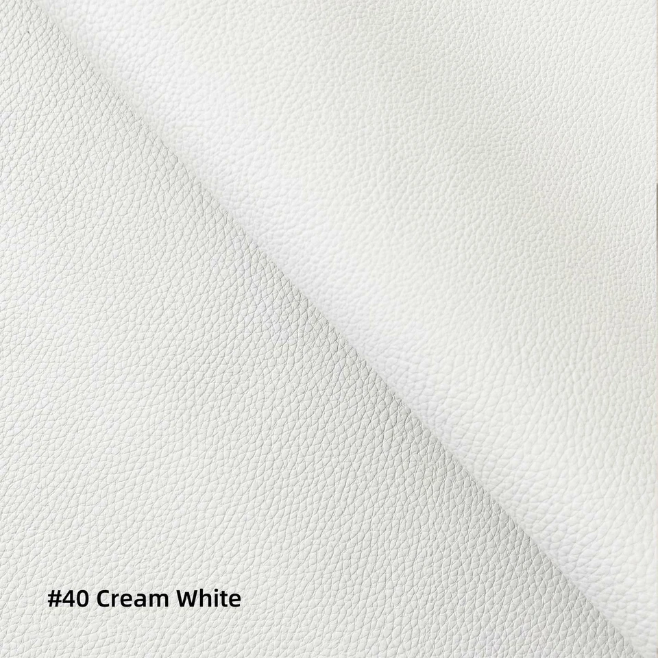 Funda de cojín Pb040*blanco crema*piel sintética litchi piel caja sofá asiento Foto 3 de 4
