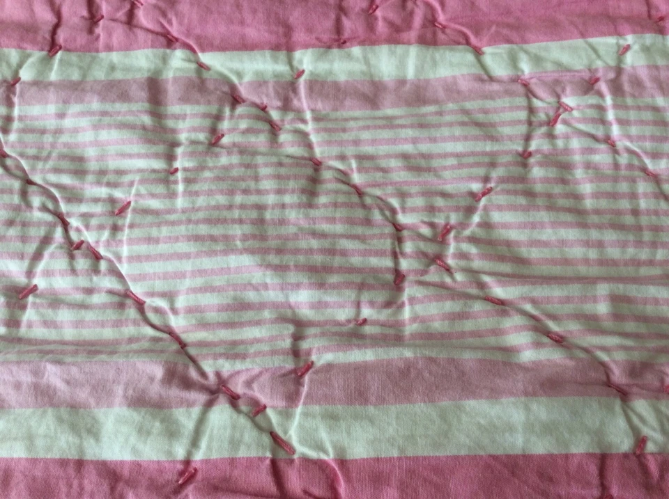 Edredón Completo Pottery Barn Kids + Rayas Blancas Rosa Falso con Sham66X89" a Juego Foto 3 de 4