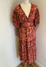 Ulla Johnson tiered midi dress US 6 UK 10 VGC floral pattern A line ruffle