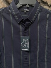 Murano Tokio Collection Striped S/S Shirt Slim Fit Sz M,L,XL NWT ST5WM403