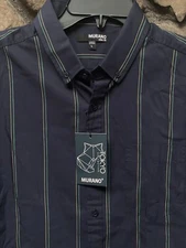 Murano Tokio Collection Striped S/S Shirt Slim Fit Sz M,L,XL NWT ST5WM403