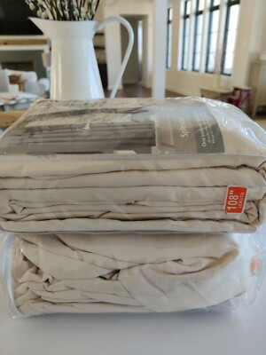 2 Grommet Glide Tailored IVORY Curtain Panels NIP Room Noise/Darkening 108'' Long