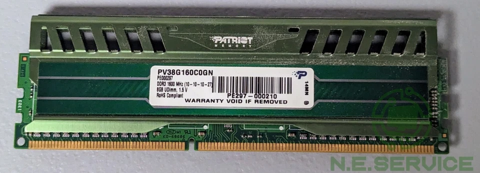 Patriot Viper 8GB PC3-15000 DDR3-1866 MHz SDRAM PV38G186C0KGN - Image 2 of 2