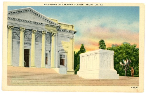 Postcard Arlington Virginia VA Tomb of the Unknown Soldier Linen Posted 1940