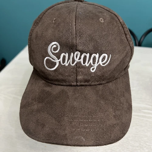 Savage Faux Suede Baseball Cap Brown Vegan Friendly Trucker Hat Strapback