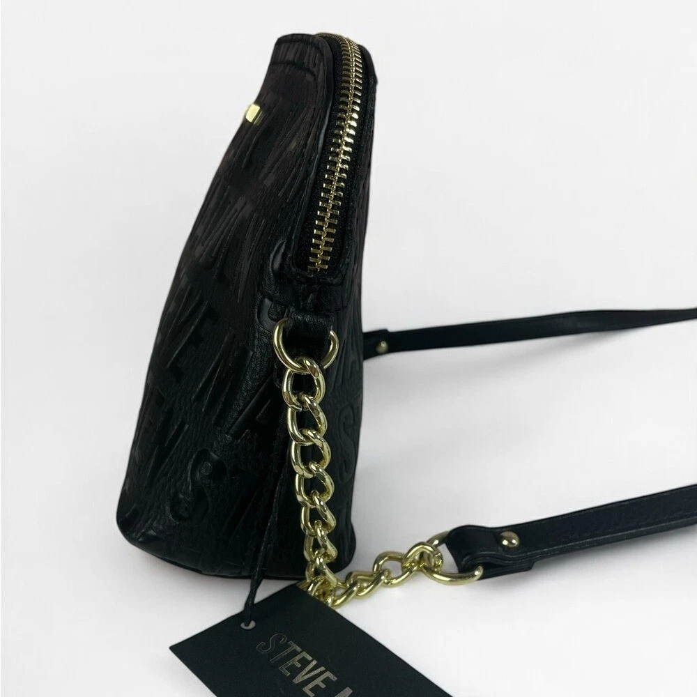 Steve Madden Borsa a tracolla testurizzata con logo BMaggie in rilievo ecopelle oro