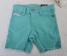 NWT BABY GAP DENIM 18/24 MONTHS 'NEW MALACHITE' TEAL BLUE FRAYED HEM SHORTS