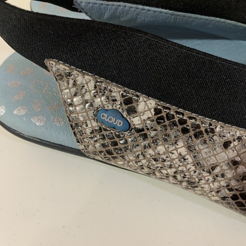 CLOUD FOOTWEAR BANANO SNAKESKIN SMALL WEDGE SLINGBACK PADDED INSOLES SANDALS .39 - Picture 9 of 19
