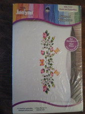 Janlynn Roses  Butterflies Pair Stamped Embroidery Pillowcases Kit 999-7157 NIP