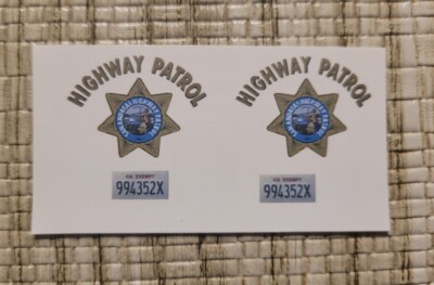 GTA San Andreas Highway Patrol  1:24 1:25 scale water slide decals clear backing