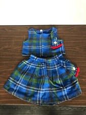 vintage Plaid Skirt Sleeveless Top Youth Size 5 - Skirt 11" Length 18" Waist