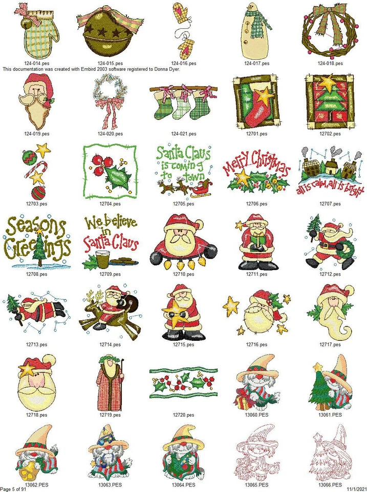 3000+ DISEÑOS DE MÁQUINA DE BORDAR NAVIDAD SURTIDOS PES BROTHER DST EN UNIDAD USB Foto 3 de 4