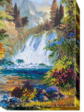 DIY Bead Embroidery Needlepoint Kit "Waterfall " Stitching Handmade Beadwork