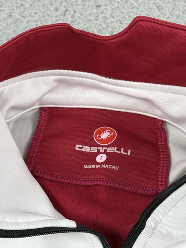 Castelli Jacket Womens S White Red Rosso Corsa Gore Windstopper Full Zip Cycling - Picture 10 of 18