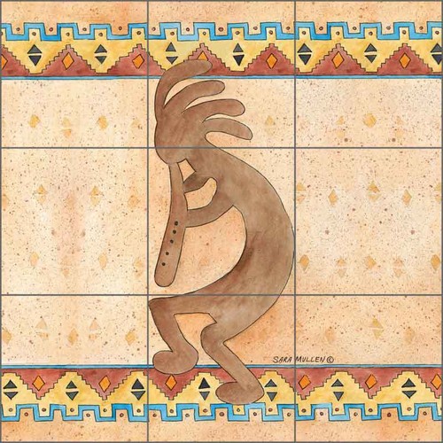 Ceramic Tile Mural Backsplash Mullen Southwest Kokopelli Art SM136 - Picture 4 of 5