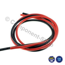 10AWG Silicone Wire Super flexible high temperature 1m Red & 1m Black. UK seller