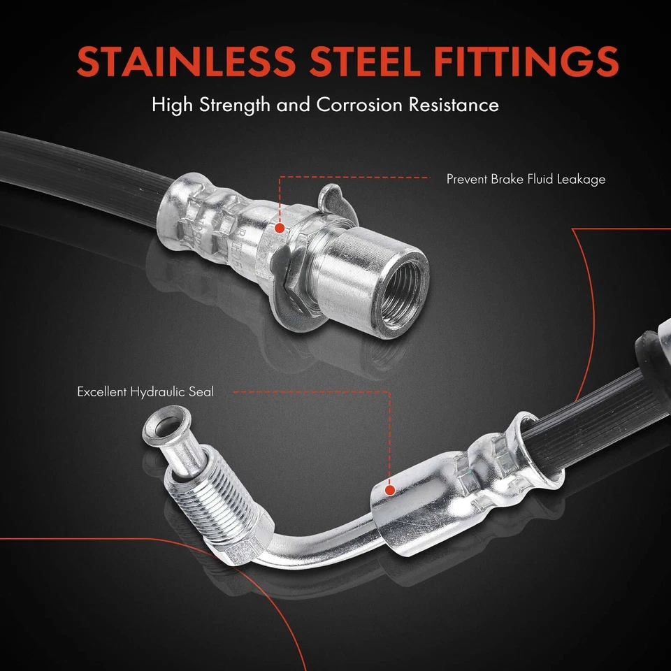 Manguera hidráulica de freno trasera A-Premium 2 piezas para Ford F650 F750 International 3000 Foto 4 de 4