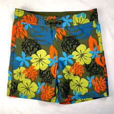 Gymboree Boys Swim Trunks Tigers and Flowers Green Sixe 7
