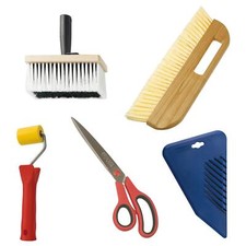 WALLPAPER TOOLS MAKO - PASTING BRUSH SMOOTHER SEAM ROLLER SCISSORS DIY