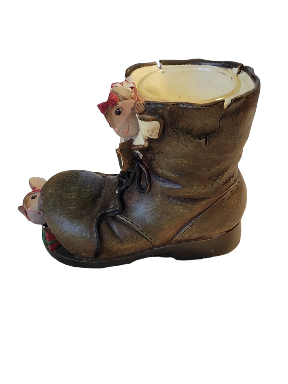 Yankee Candle Christmas Mice In Leather Boot & Presents Tea Light