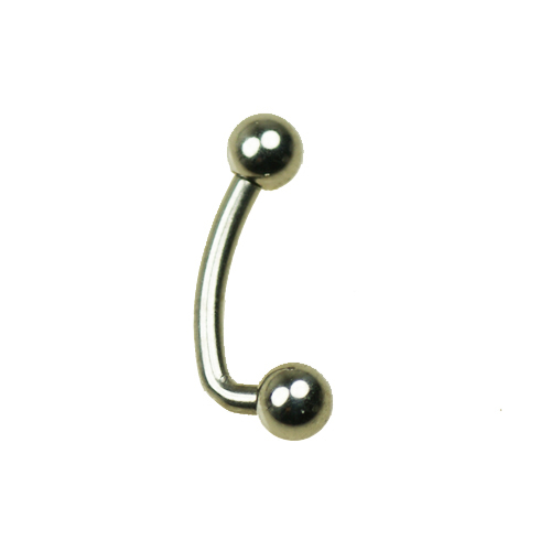 1,6mm Titan Bananabell in L-Form Intim Piercing Schmuck mit 2 Kugeln Bauchnabel - Bild 1 von 2