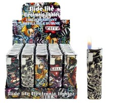 50 PACK Refillable Classic Cigarette Lighters Cool Tattoo Skull Fish - Wholesale