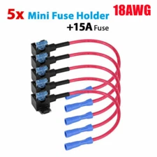 5PCS Add A Circuit Fuse Tap Car Mini Micro Blade Fuse Box Holder 12V Low Profile