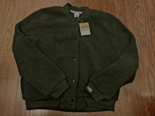 Victoria's Secret Pink Black Teddy Bear Sherpa Fleece Jacket Bomber Coat Size: M