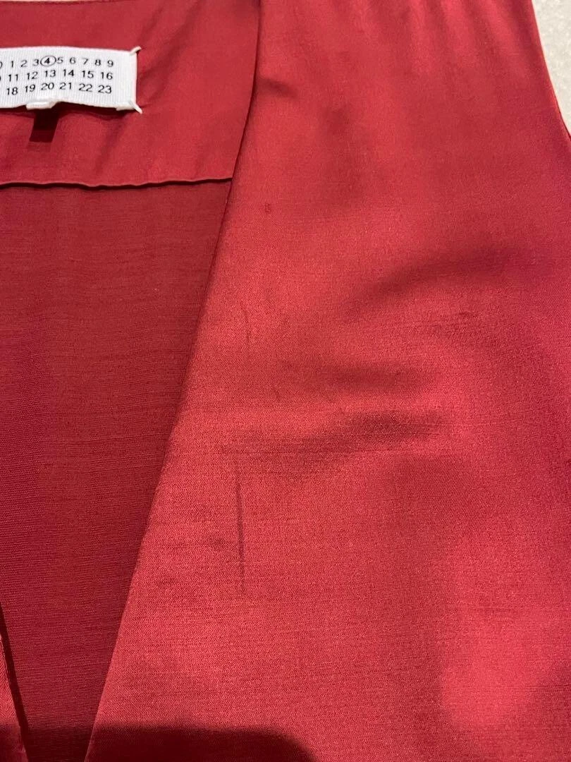 Abito smanicato donna Maison Margiela 4 taglia 36 rosso vino bordeaux asimmetrico