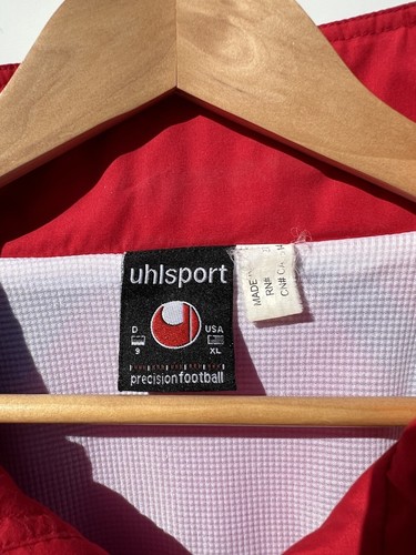 Vintage Uhlsport Mens Sz XL Jacket Precision Football Red Black Embroidered Logo - Picture 3 of 3