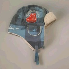 Disney Pixar Cars Lightning McQueen Youth Winter Hat Aviator Ear Flap Plaid