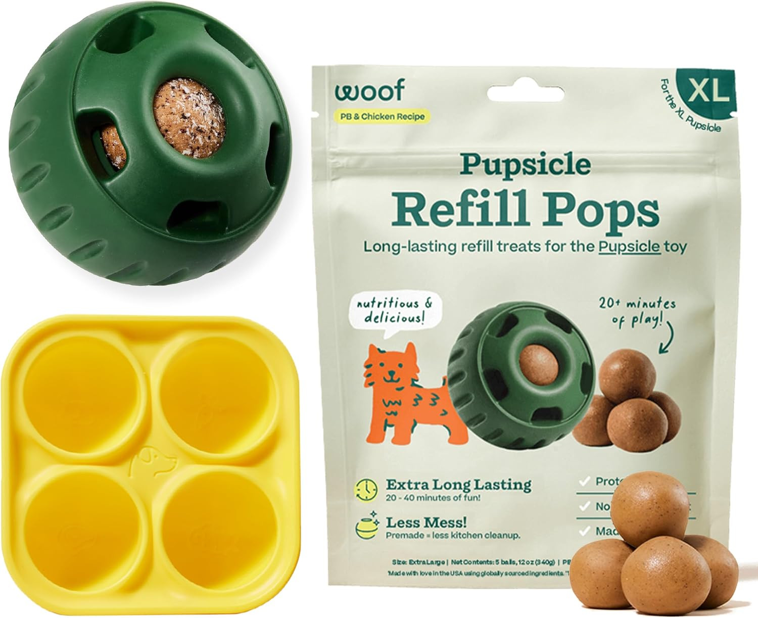 Interactive Dog Toy Starter Pack - Chicken-Flavored Treats f