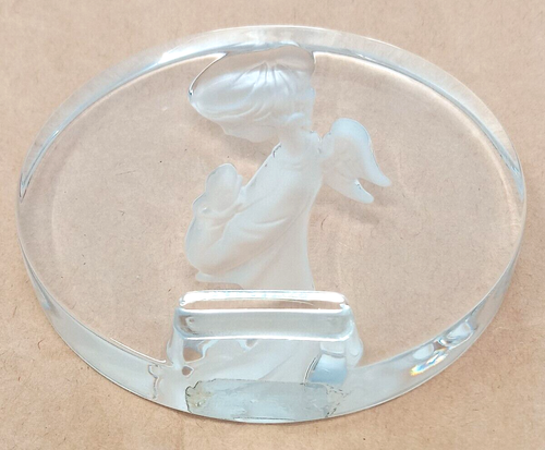 Clarenbridge Crystal Ireland angelo di preghiera vetro trasparente e smerigliato decorativo euc - Foto 9 di 13