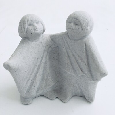 フクロウ オブジェ　Marbell Stone Art Belgium Vintage Marbell Stone Art Sculpture Belgium 2 People (5x3x4.5) MCM
