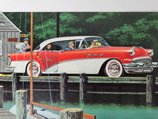 Buick Special Vintage 1956 Car Ad Magazine Print GM General Motors Dock Fishing