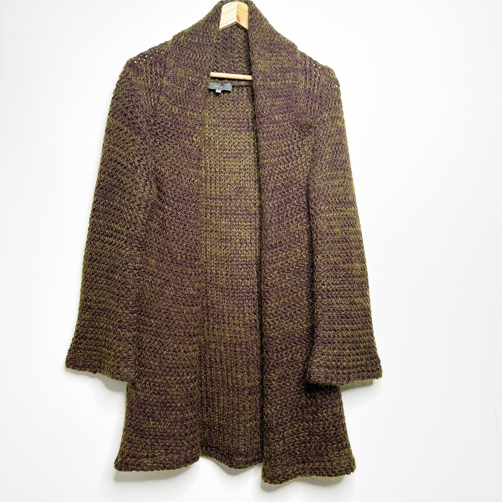 Milia M Milia Maroun 100% Wool Open Front Cardigan Sweater Size Medium