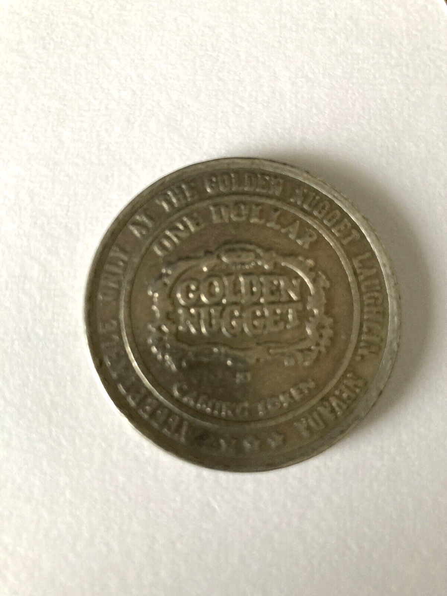 Golden Nugget $1 One Dollar Casino Gaming Silver Coin Token
