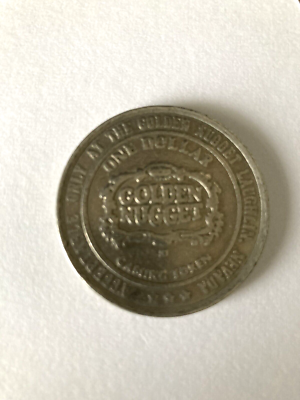 Golden Nugget $1 One Dollar Casino Gaming Silver Coin Token