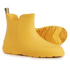 TOTES Yellow Pull-On Chelsea Lightweight Rubber Rain Boots YOUTH Boys size 4/5