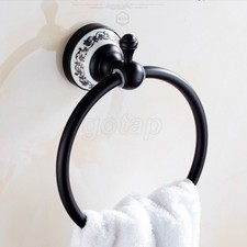 Oil Rubbed Bronze Towel Ring Round Wall Mounted Towel Rack Bathroom Accessories