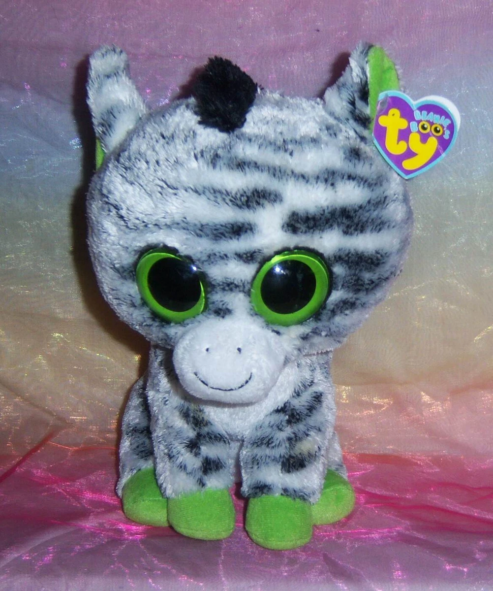 NEW RETIRED 2011 TY BEANIE BOO BOOS ZIG ZAG ZEBRA MEDIUM 9 PLUSH SOLID EYES