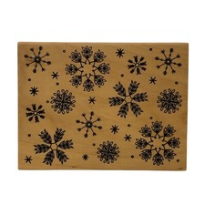 Recollections Christmas Noel Wood Rubber Stamp Snowflakes Snow 5.5"x4.25" LARGE