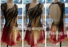 Ice Skating Adult Figure skating Dress Gymnastics Costume black dyeing